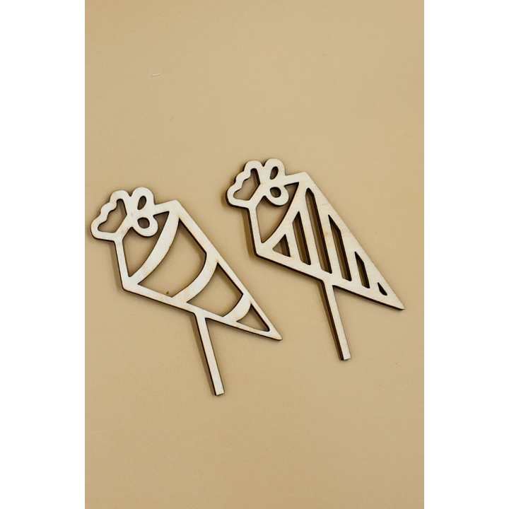 Stecker "Schultüte" aus Holz - EINZELN - Motiv wählbar