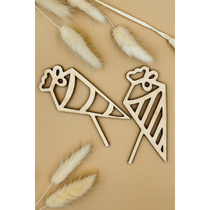 Stecker "Schultüte" aus Holz - EINZELN - Motiv wählbar