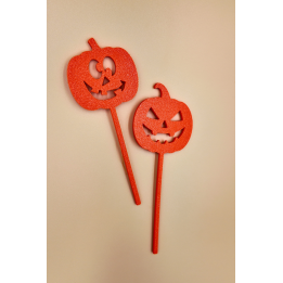 Halloween Kürbis-Stecker - 2er Set Groß