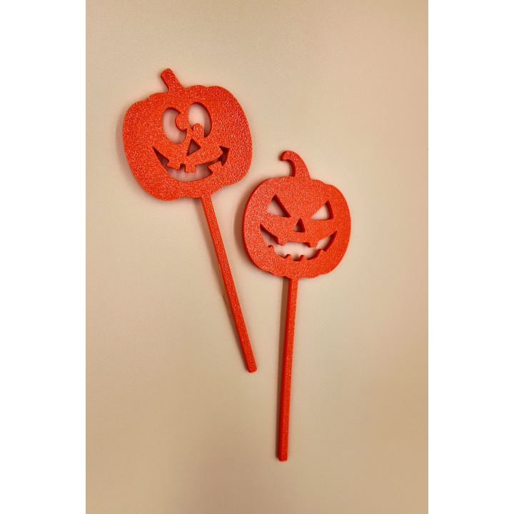 Halloween Kürbis-Stecker - 2er Set Groß