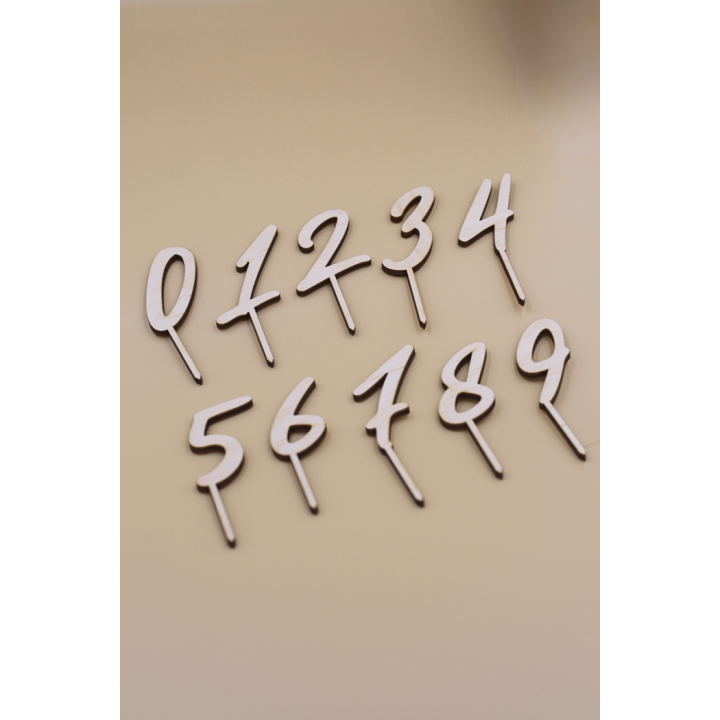 Zahlenstecker aus Holz für Geburtstag & Festtagskranz