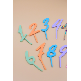 Bunte Zahlenstecker aus Acryl für Geburtstag & Festtagskranz