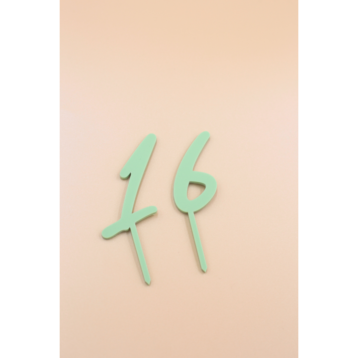 Bunte Zahlenstecker aus Acryl für Geburtstag & Festtagskranz