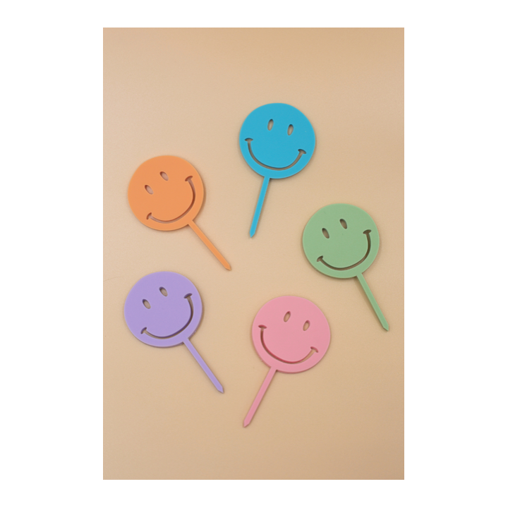 Steckerset "Smiley" aus Acryl - 5 teilig